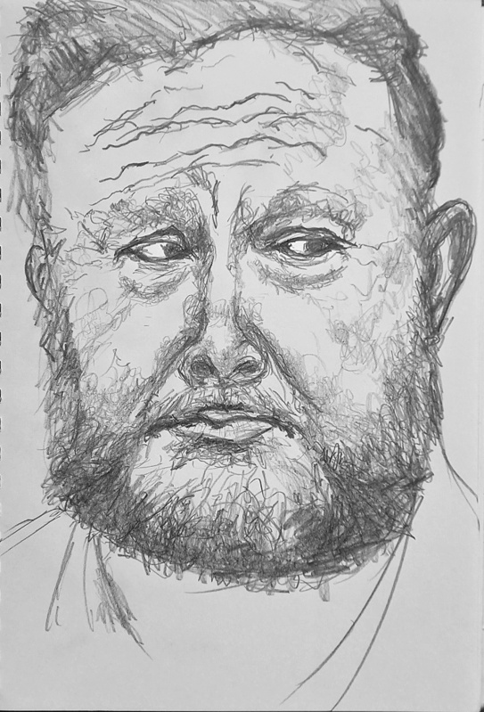 A quick pencil sketch of Alex Jones.