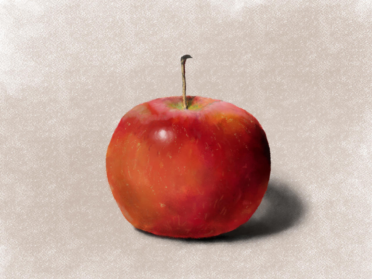Digital painting of an apple.