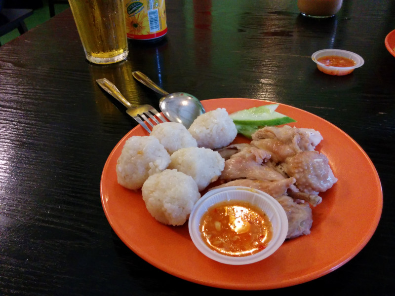 Chicken rice balls at Muar.